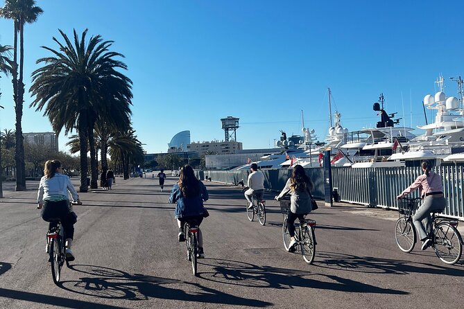 Barcelona Panoramic Escooter or E-Bike Tour - Barceloneta Beach and the road to the sea