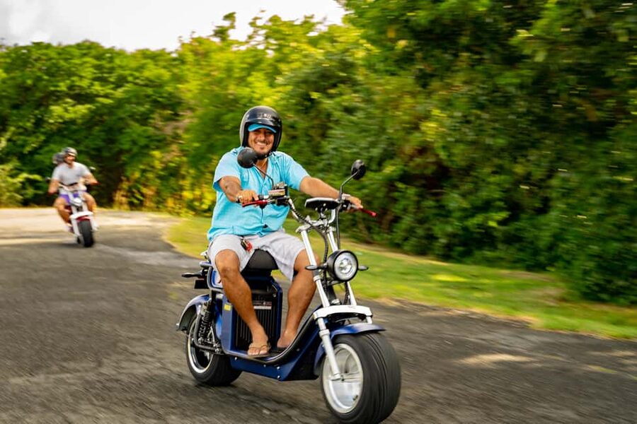 Beaches and Backroads Electric Big-Wheel Scooter Tour - Gros Islet and Bousejour by scooter