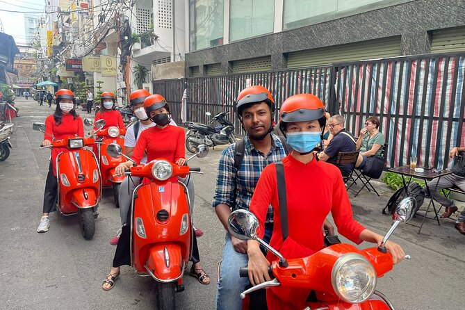 Beautiful Female Riders Vespa Red River Countryside Tour 5 Hours - Riding through the Red River rice paddies