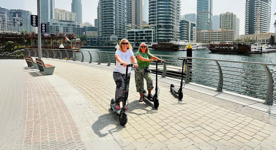 Dubai: E-Scooter Guided Tour of Marina, JBR & Bluewaters - Marina Walk and the mini Manhattan skyline