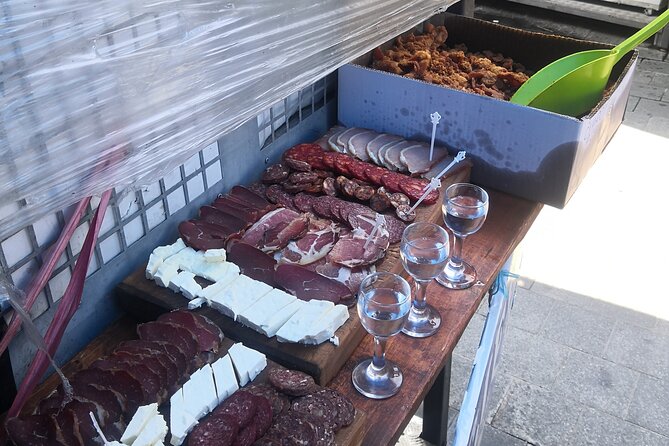 E-Scooter Serbian Food Tour - Serbian appetizers at the Zemun flea market