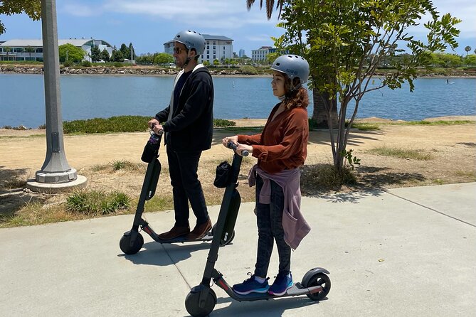 Electric Scooter Waterfront Tour with Pictures - Starting at Liberty Station’s former military setting