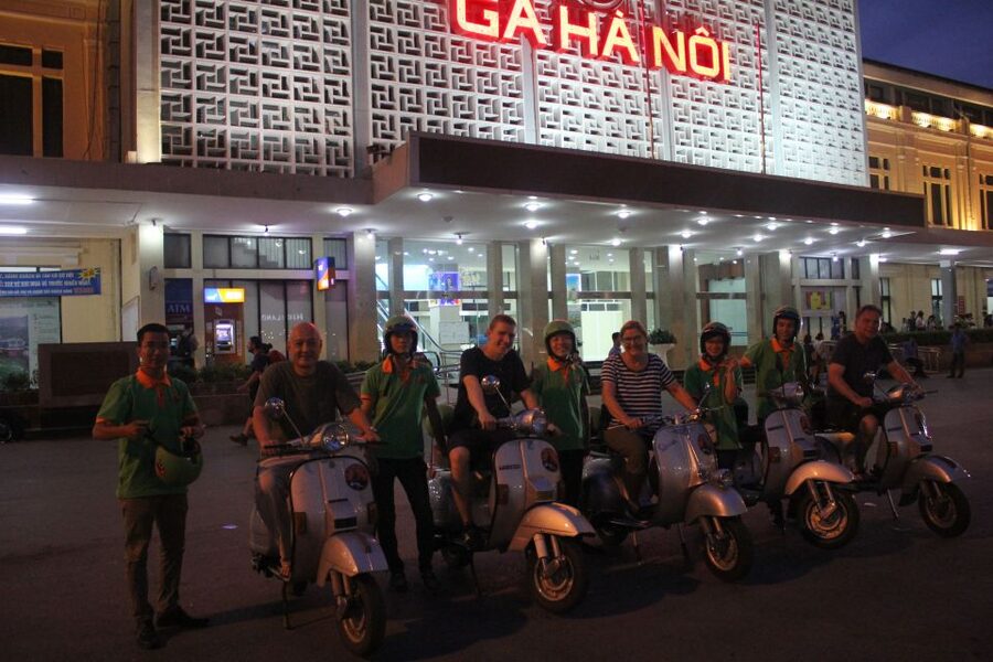 Enjoy Hanoi Like a Local - Vespa & Street Food Tour by Night - Long Bien Bridge and the Red River at night