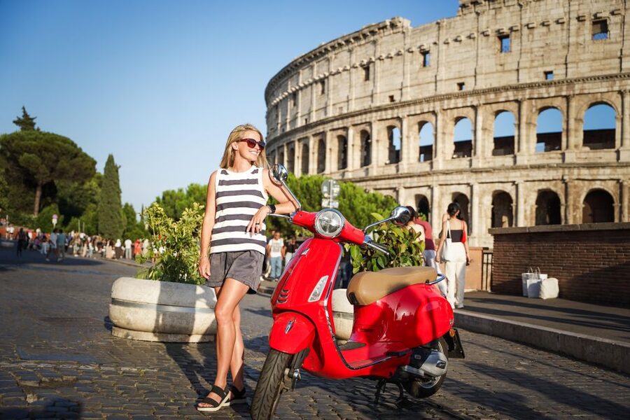 Explore city on Vespa with Professional Photographer - Riding from the Colosseum toward the Aventine