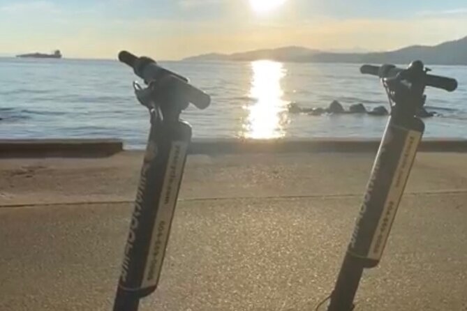 Explore Stanley Park on Electric Scooters - The logging heritage marker