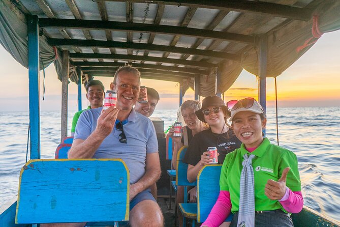 Floating Village Sunset boat Vespa Tour / Tuk Tuk Available - Wat Po Banteaychey and the first local stops