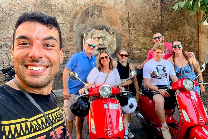 Guided Vespa Tour of Rome – Ride a Vespa with a Local Guide - The Fontanone and a classic Vespa photo