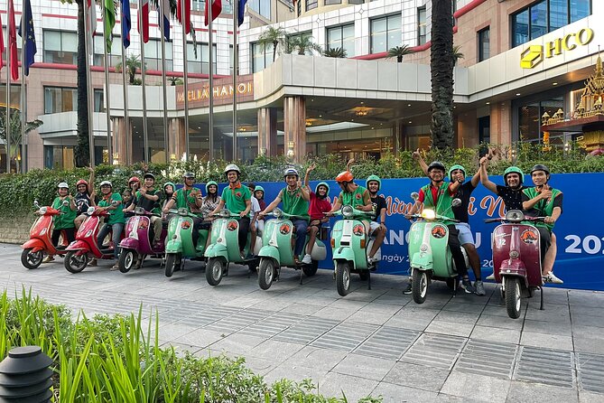Hanoi Vespa After Dark Street Food Tour -Hidden Gem-Train Street - Opera House photos and French Quarter streets