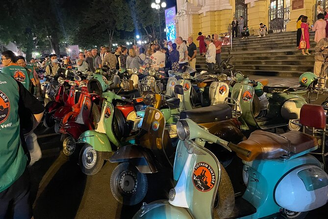 Hanoi Vespa After Dark Street Food Tour -Hidden Gem-Train Street - Lakeside riding near Ba Dinh Square