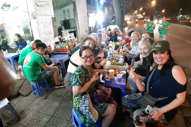 Hanoi Vespa After Dark Street Food Tour -Hidden Gem-Train Street - Bun cha, spring rolls, and Hanoi beer near Hoan Kiem