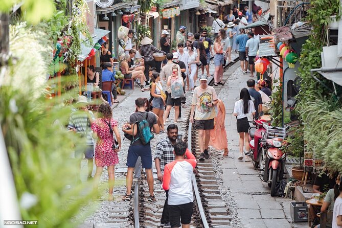 Hanoi Vespa After Dark Street food + Train Street+ Live Music - Train Street, egg coffee, and waiting for the train