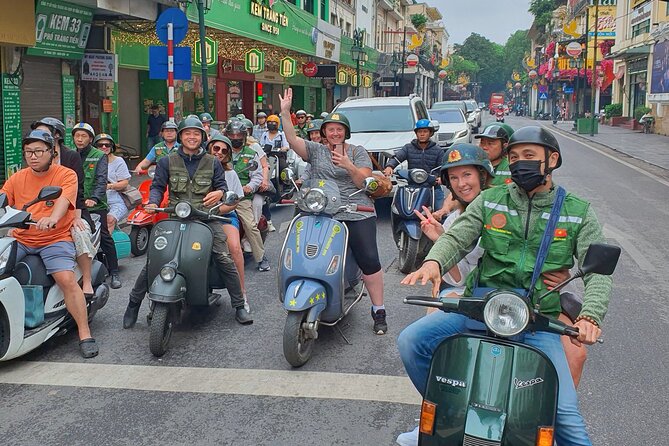 Hanoi Vespa Tours: Food + Culture + Fun on Army Vespa - Hanoi Train Street and a coffee break