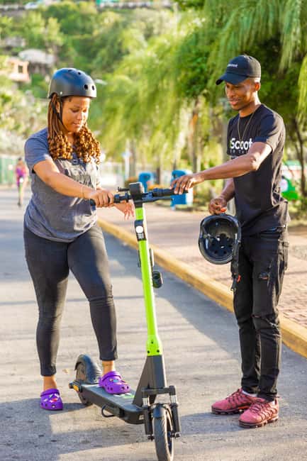 Kingstown: Small Group Electric Scooter City Tour - The viewpoint and the downhill finish