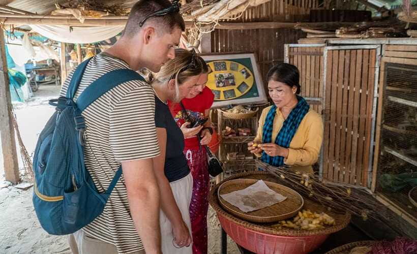 Phnom Penh: Silk Island Tour by Vespa with Tuk Tuk Available - Akreiy Ksatr Village and local snacks
