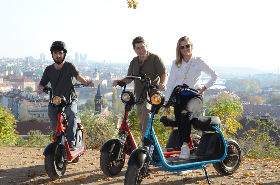 Prague Electric Scooter and eBike Grand Tour - Who will enjoy this ride most
