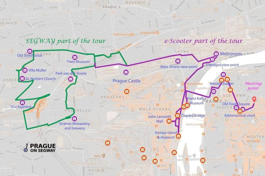 Prague: Half-Day Guided Tour by Segway and E-Scooter - From Maltézské náměstí to the Lennon Wall