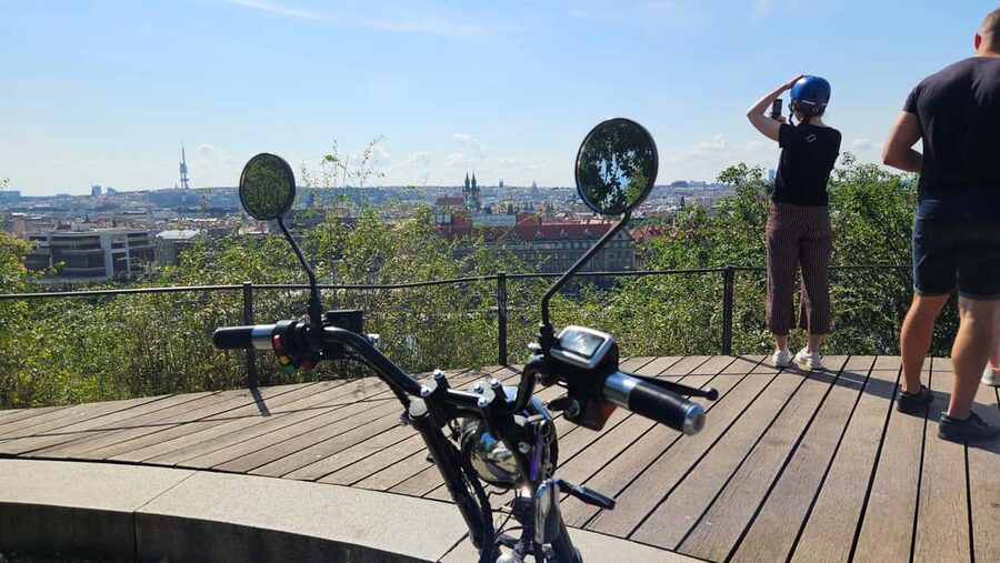 Prague Old Town: Guided Tour on eScooters - Returning past the Powder Tower