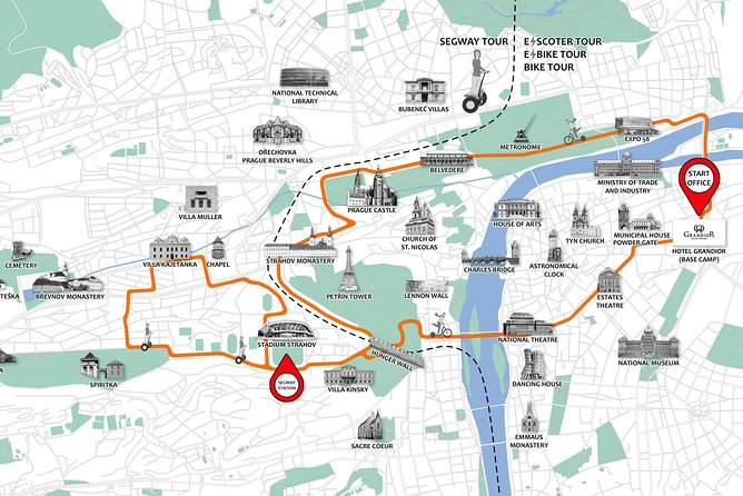 Prague Segway & E-Scooter Grand City Tour - Charles Bridge, Kafka Museum, and the Rudolfinum