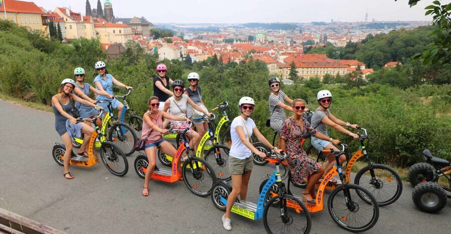 Prague: Tour by Electric Scooter or Cruiser eBike - Petřín Hill and Strahov Monastery