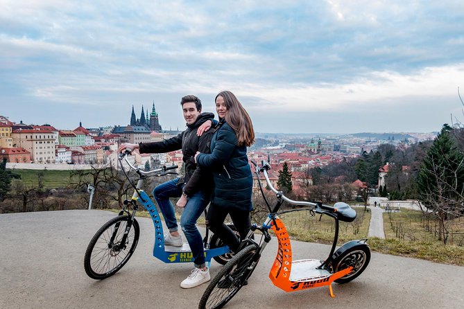 Prague Trike & e-Scooter Tour: Castle Viewpoints & Charles Bridge - Petřín Park and the return ride
