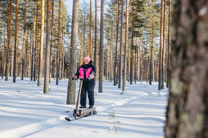 Private Driving Snow Scooters Experience in Finland - Through the Taiga forest on a prepared 2 to 6 km route