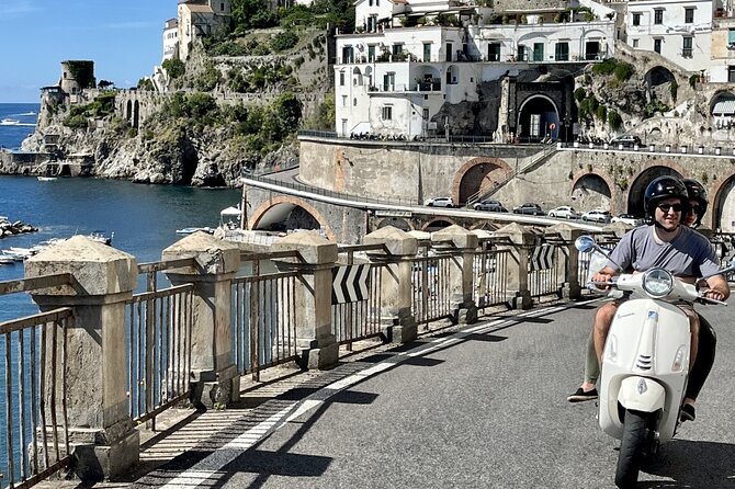 Private Vespa scooter Adventure on the Amalfi Coast - The climb to Ravello and its wide coastal views