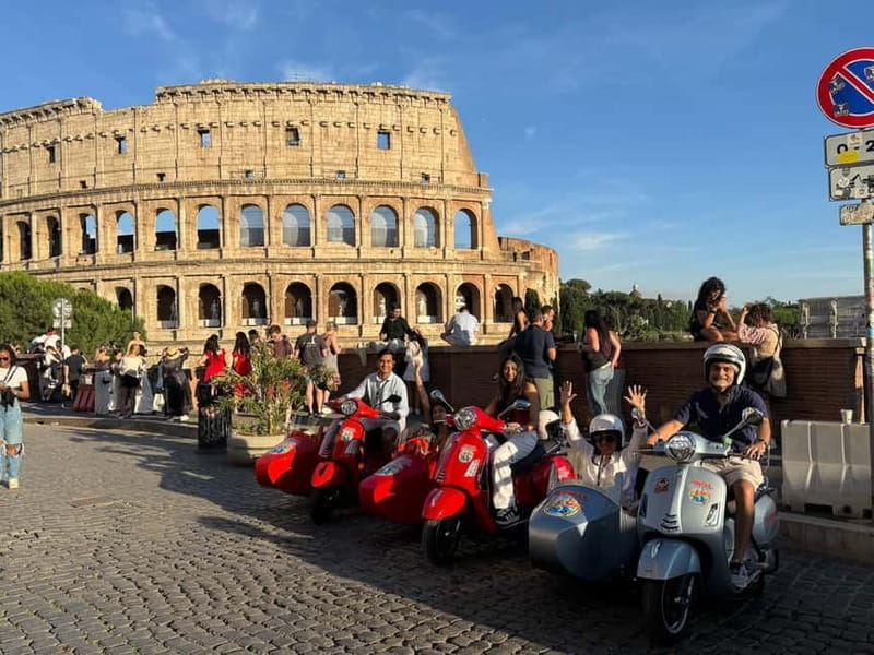 Rome 1.5 hours Private tour in Vespa Sidecar vintage style - Theatre of Marcellus and the Altar of the Fatherland