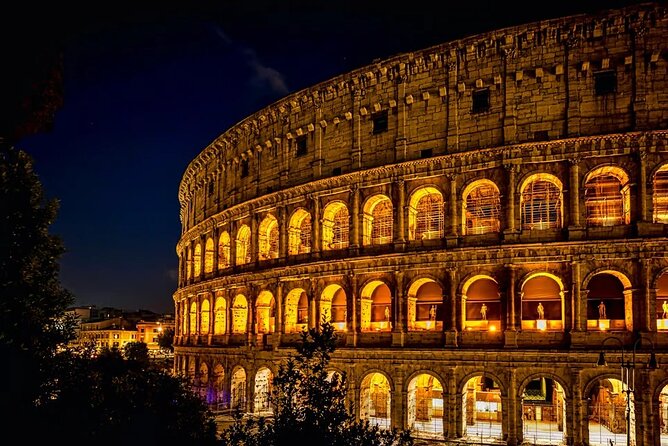 Rome by Night Vespa Ride: Icons of Rome - The Pantheon glows after sunset