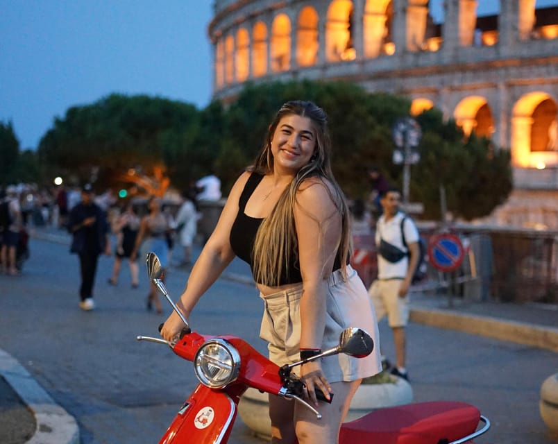 Rome: City Highlights Nighttime Vespa Photoshoot Jouney - Terrazza del Gianicolo and St. Peter’s Basilica