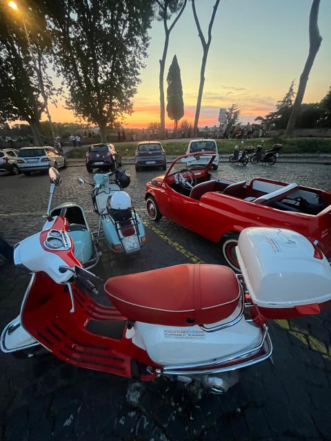 Rome: Evening Fiat 500 and Vespa Prosecco Tour - Prosecco at the Fontana dellAcqua Paola