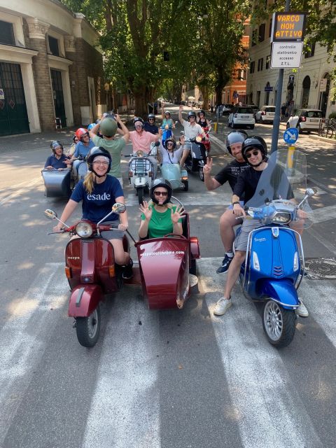 Rome: Highlights Vespa Sidecar Tour with Coffee and Gelato - The Colosseum from the road