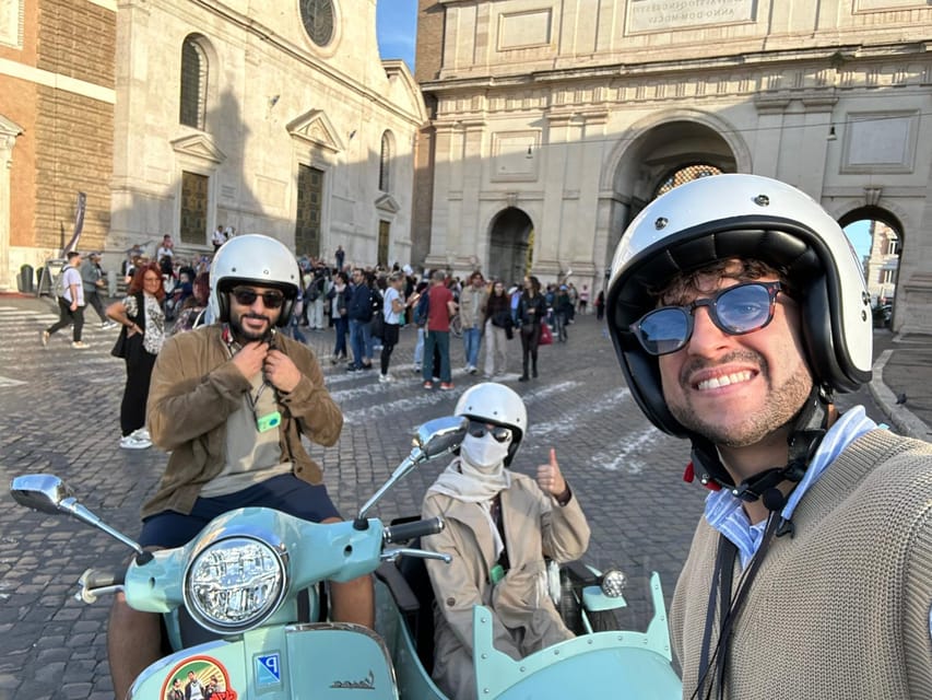 Rome in Vespa 90 min Vespa Sidecar PrivateTour with Gelato - Why a Vespa sidecar is a smart way to see Rome