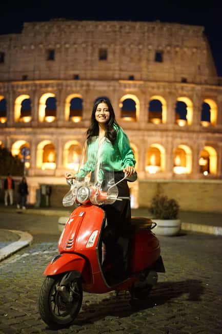 Rome: Vespa Night Experience with Aperol Spritz & Photos - Meeting Near the Colosseum