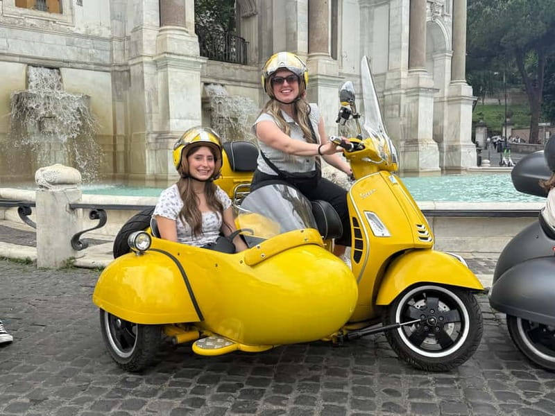 Rome: Vespa Sidecar Tour with Hotel Transfers & Gelato - Pincio Gardens and the first city views