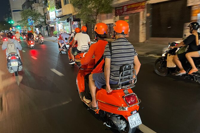 Saigon Vespa By Night Street Food With Female Riders Ao Dai - Banh xeo, nem lui, and a family recipe