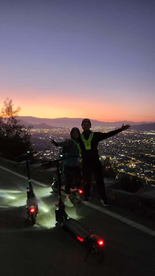 Santiago sunset tour on an electric scooter. City and nature - Meeting at Pedro de Valdivia Norte