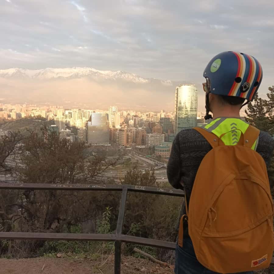 Santiago sunset tour on an electric scooter. City and nature - La Subida and mote con huesillo at sunset
