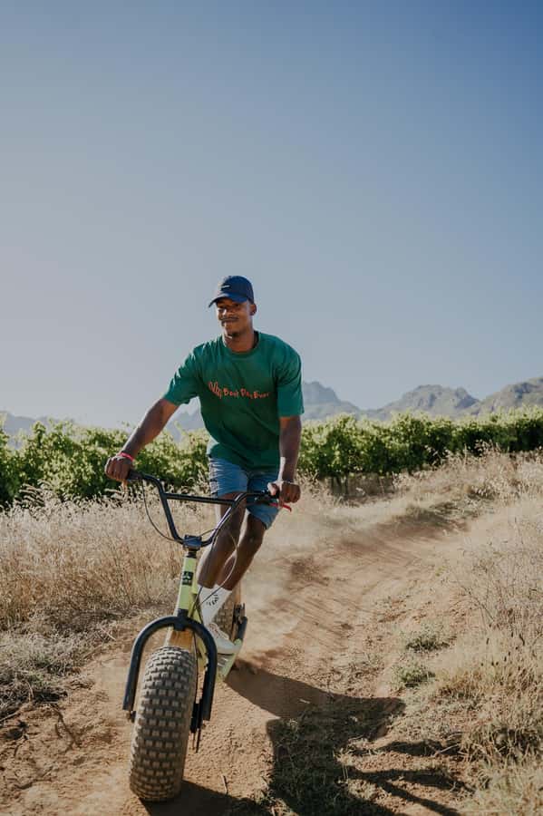 Stellenbosch Winelands downhill gravity Scooter - The scenic drive between the two runs