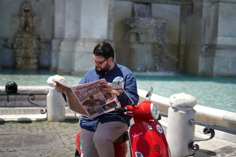 Vespa city tour in Rome with two different routes - Trastevere, St. Peter’s, and Castel Sant’Angelo