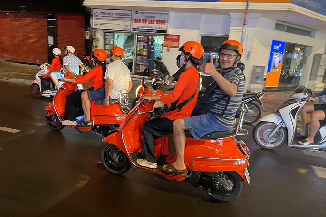 Vespa Female Ao Dai riders Night Street Food + See Train Street - The guides and the feel of the ride
