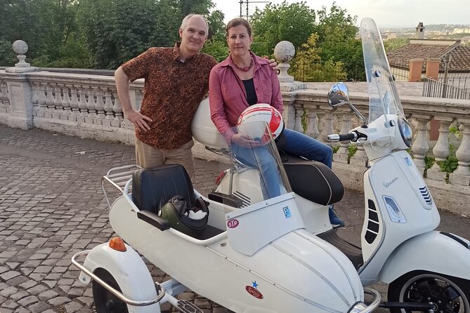 Vespa Sidecar Tour at Day/Night with Pickup - Circus Maximus and the Tiber ride