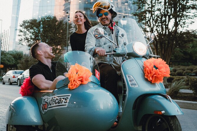 VESPA SiDECAR Tour in San Antonio with Tacos - Starting at Hotel Emma and looking down on the River Walk