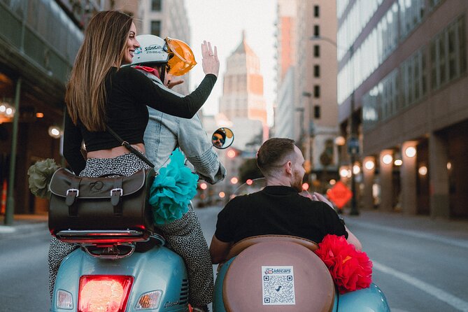 VESPA SiDECAR Tour in San Antonio with Tacos - The Alamo, Spanish colonial architecture, and downtown views
